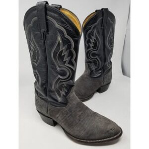 TONY LAMA 6250 Men's SZ 9EE BLACK GRAY Shrunken Shoulder Bullhide Cowboy Boots